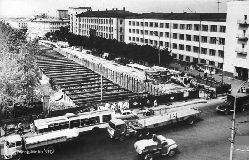 Строительство станции метро Академия наук. История метро Минска. Картинка. Фотография