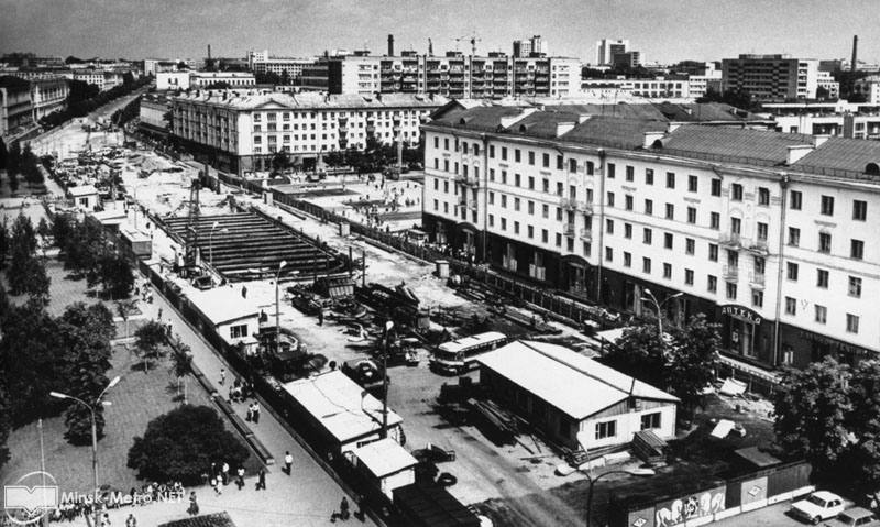 Строительство станции метро Площадь Якуба Коласа. История метро Минска. Картинка. Фотография